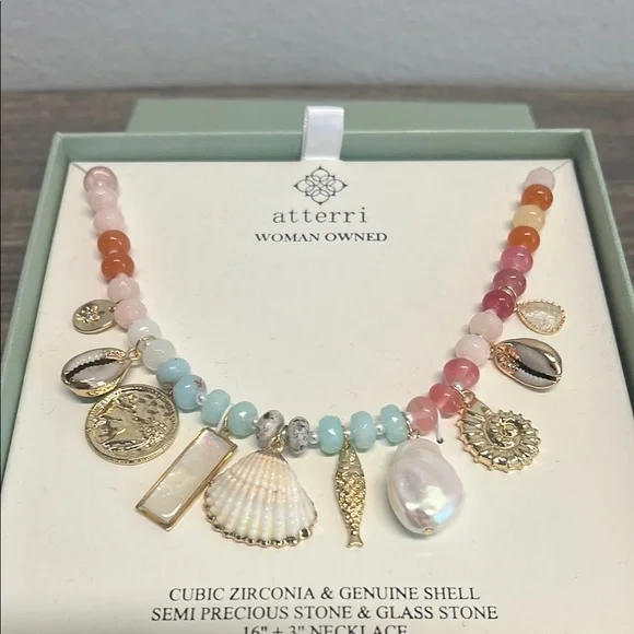 ArteriesOcean Motif Semi-Precious Stone Necklace ✨